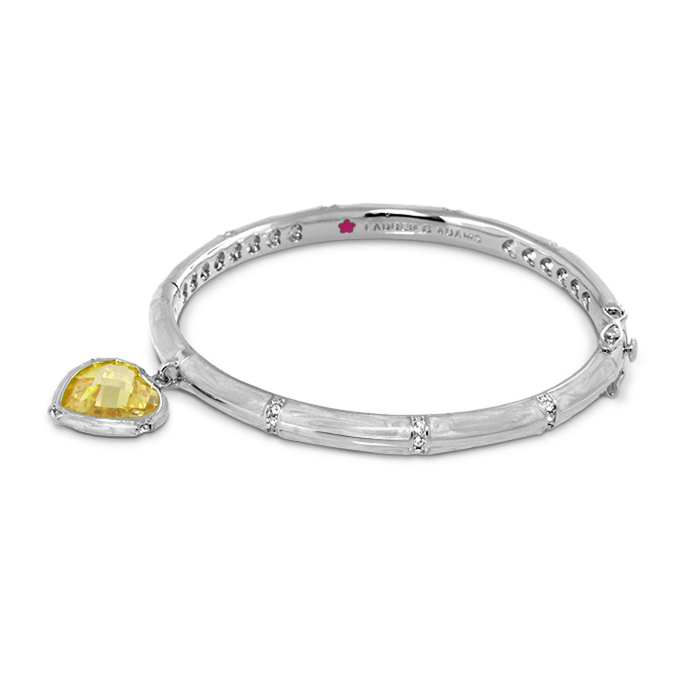 Prince Charming Heart Bangle in silver with yellow heart pendant by Lauren G Adams on Tampa Home & Garden Store