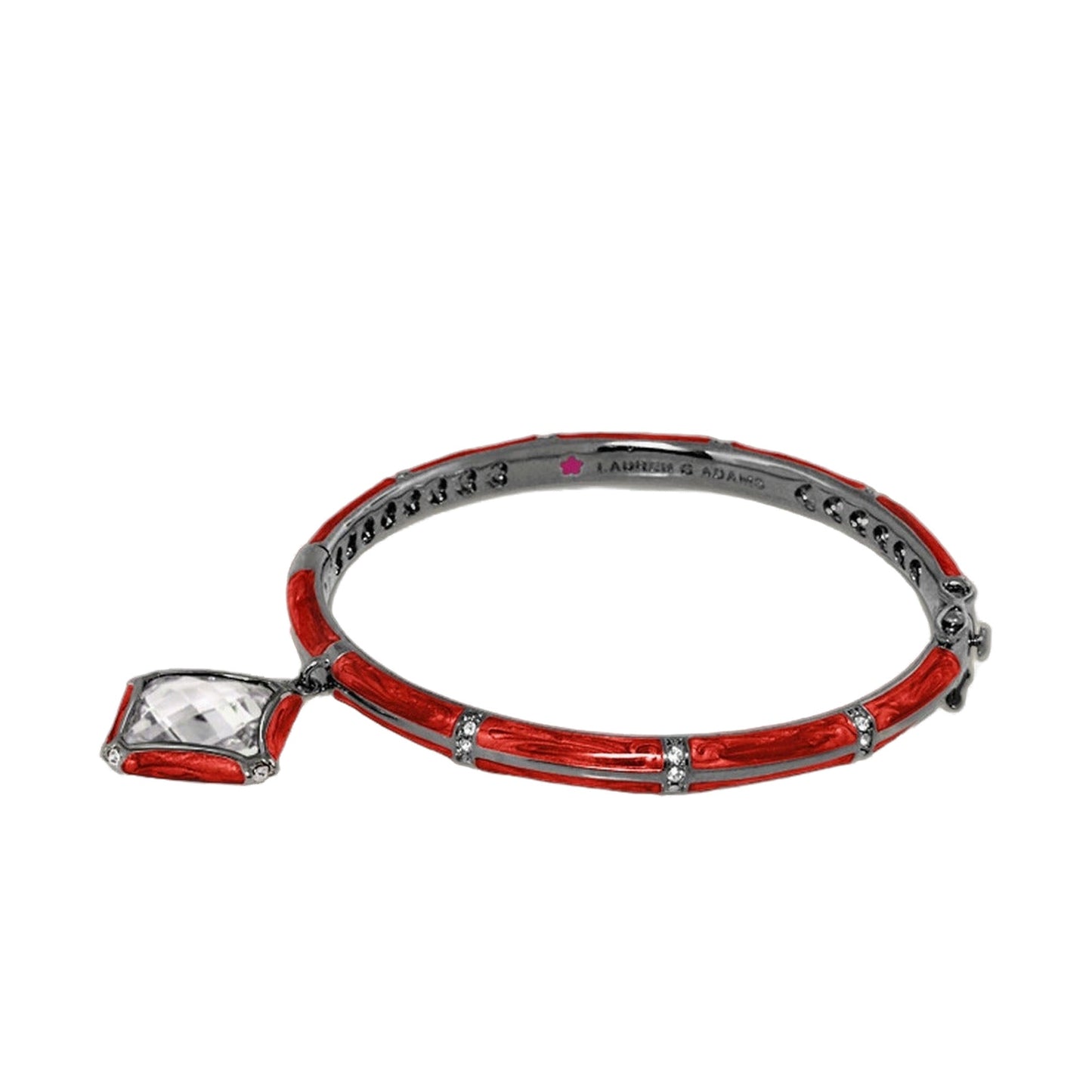 Prince Charming Square Bangle bracelet red enamel with crystals by Lauren G Adams on Tampa Home & Garden Store