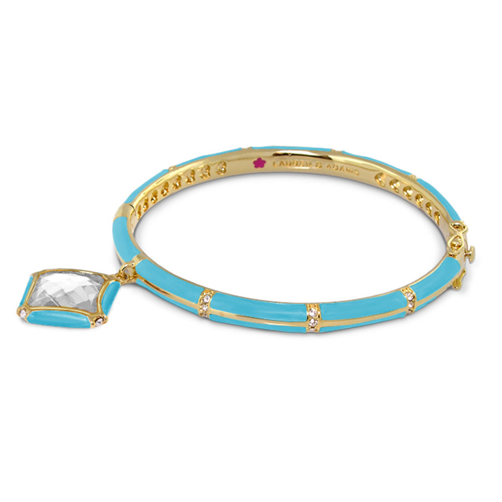 Prince Charming Square Bangle turquoise enamel with gold-tone links by Lauren G Adams on Tampa Home & Garden Store