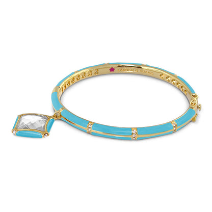 Prince Charming Bangle turquoise-enamel bracelet with crystal pendant by Lauren G Adams on Tampa Home & Garden Store