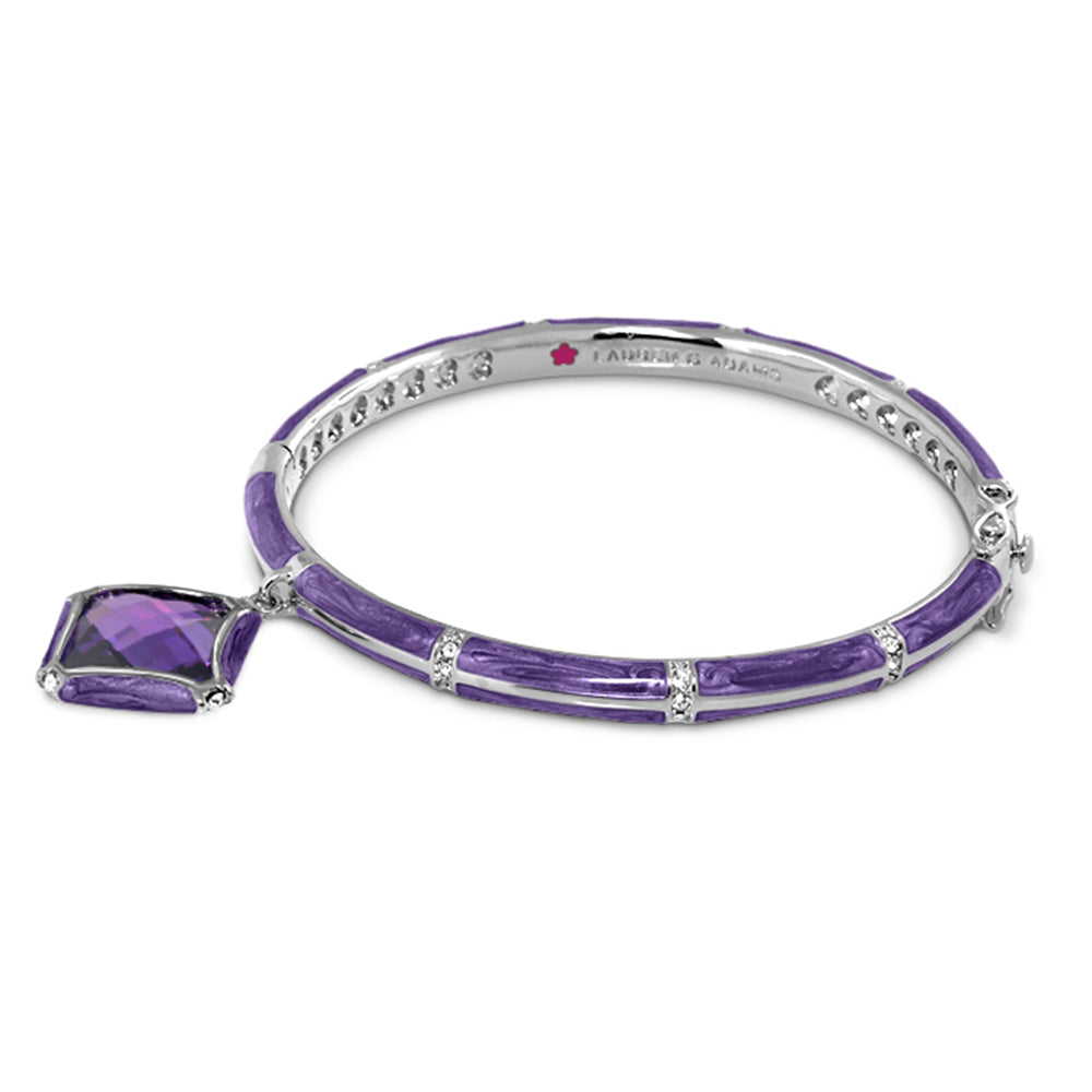 Prince Charming Square Bangle bracelet in purple enamel with diamond accents by Lauren G Adams on Tampa Home & Garden Store