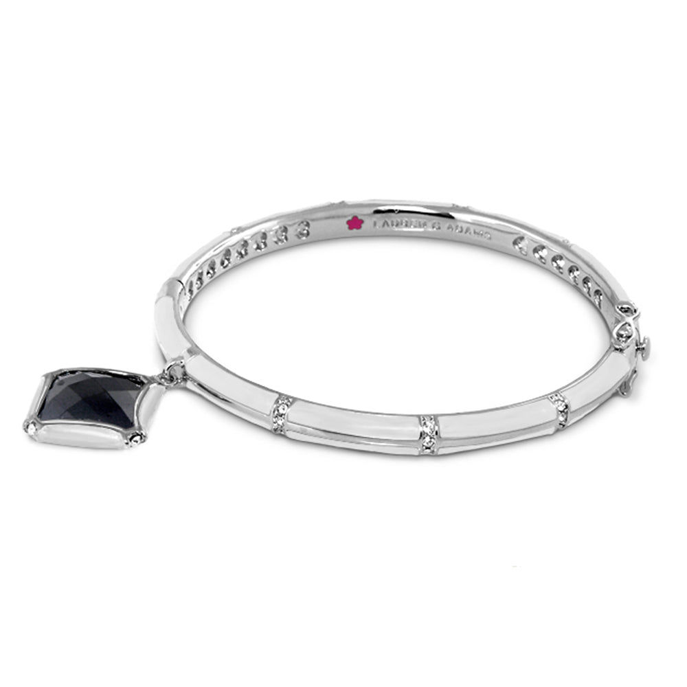 Prince Charming Square Bangle, Lauren G Adams silver bracelet with square gemstone pendant on Tampa Home & Garden Store