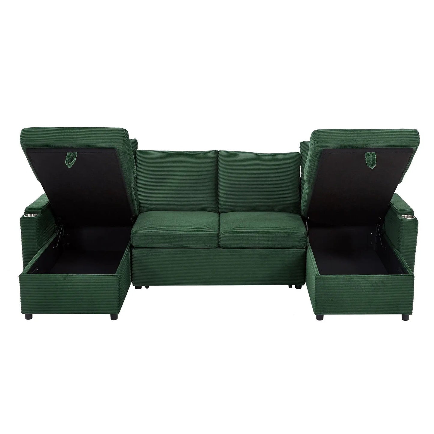 U Shaped Sectional Sofa Bed with Storage Chaise