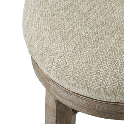 Swivel counter stool cream and reclaimed gray woven seat with wooden base, counter height on Tampa Home & Garden Store