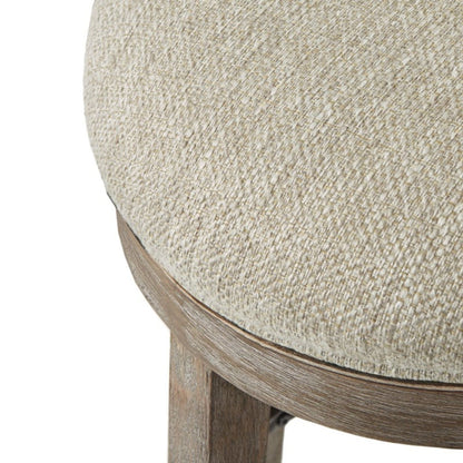 Swivel counter stool with cream woven seat and reclaimed gray wood legs HouseOfZazla on Tampa Home & Garden Store