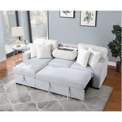 Reversible Pull Out Bed and a Gray Couch