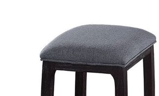 Razo Weathered Gray Counter Height Stool with dark wood legs and cushioned seat 1 stool on Tampa Home & Garden Store