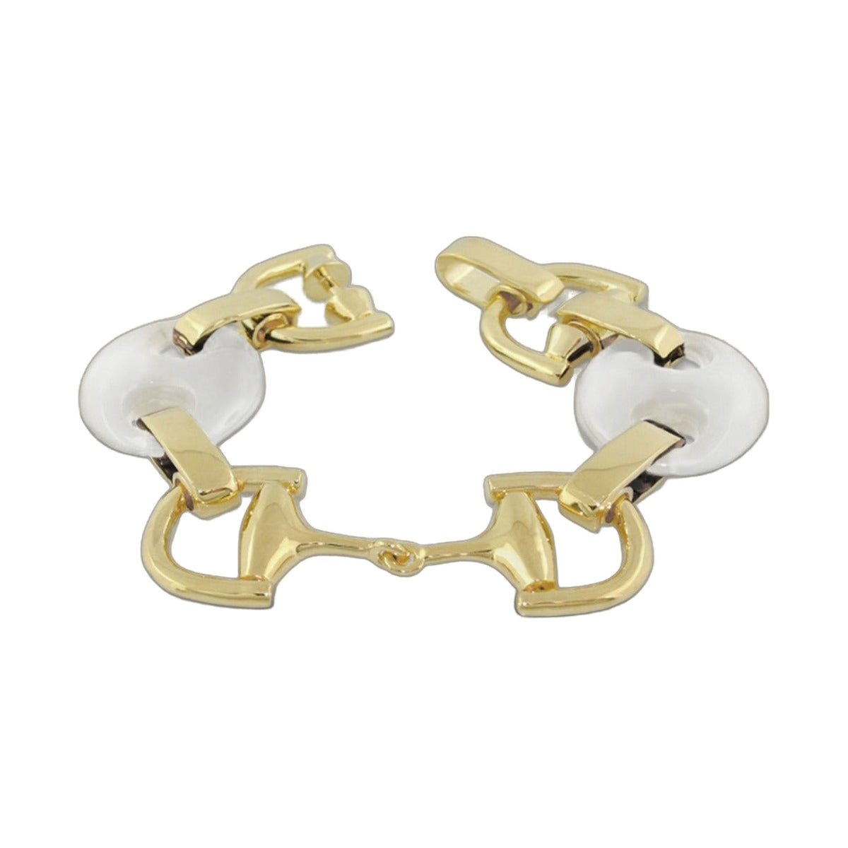 Summer Link Saddle Bracelet gold-tone chain with white circular disc accents on Tampa Home & Garden Store