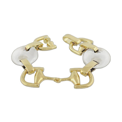 Summer Link Saddle Bracelet gold-tone chain with white circular disc accents on Tampa Home & Garden Store
