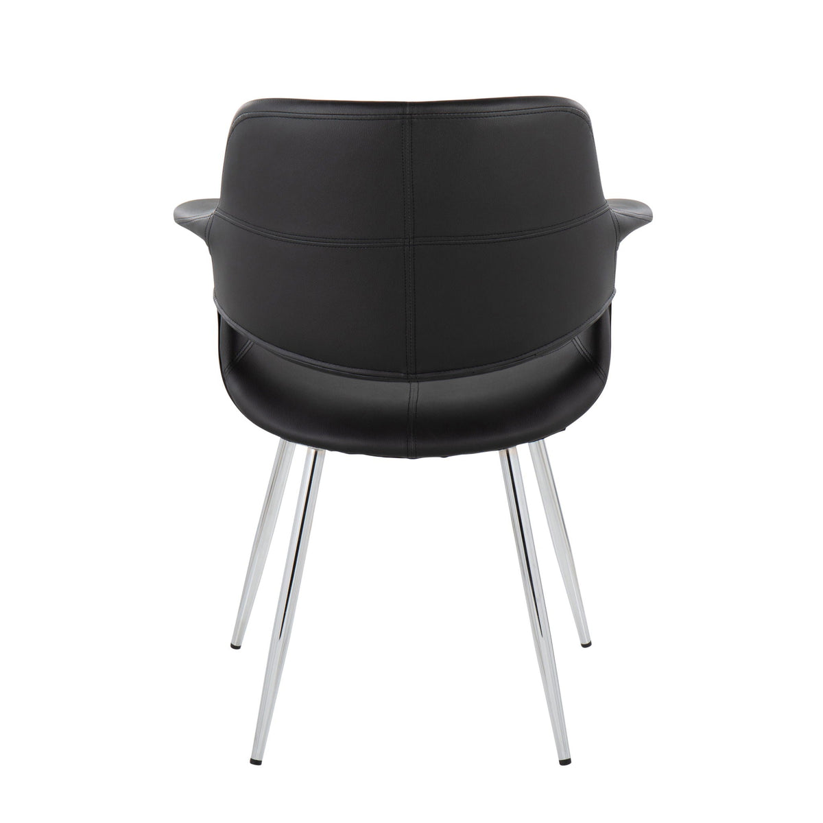 Retro Chic Art Deco Chair Set black leatherette seat with chrome frame HouseOfZazla on Tampa Home & Garden Store