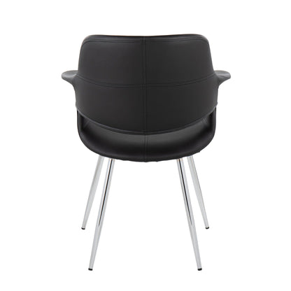 Retro Chic Art Deco Chair Set black leatherette seat with chrome frame HouseOfZazla on Tampa Home & Garden Store