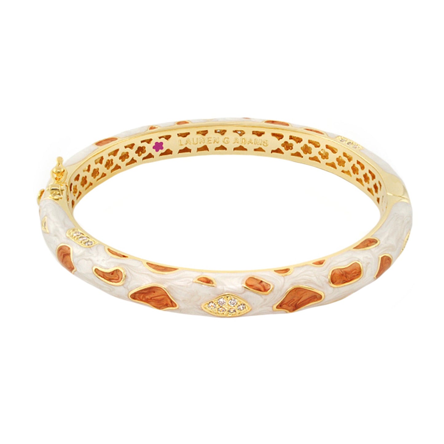 Animal Paradise Bracelet Giraffe Hinge Bangle enamel with gold spots by Lauren G Adams on Tampa Home & Garden Store