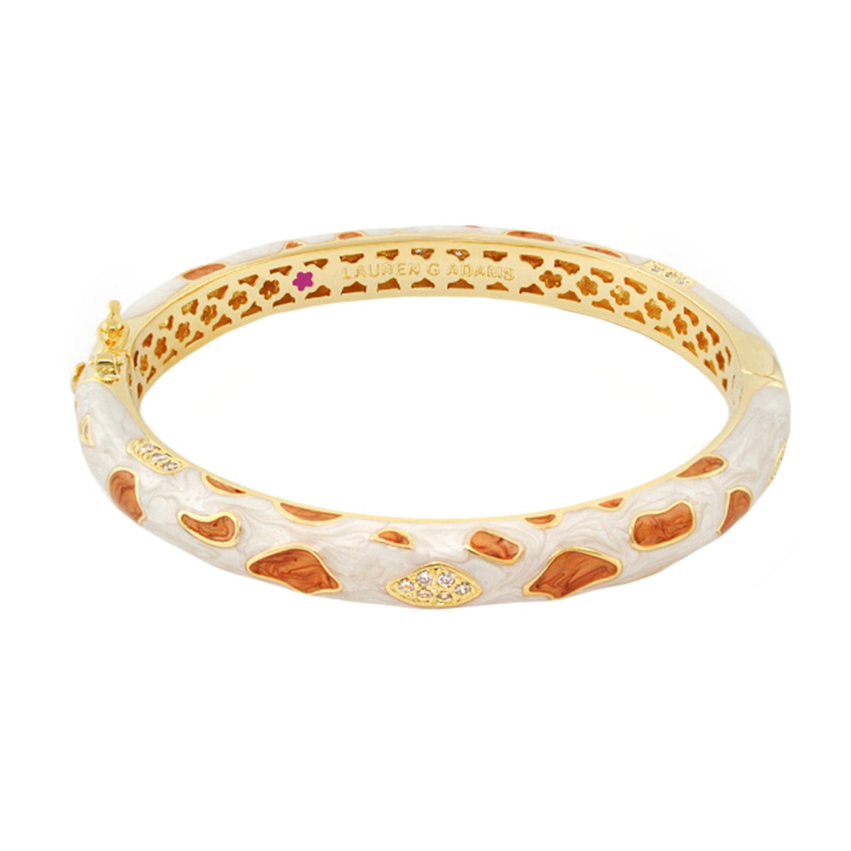 Animal Paradise Bracelet Giraffe Hinge Bangle enamel with gold spots by Lauren G Adams on Tampa Home & Garden Store