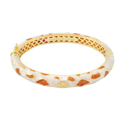 Animal Paradise Bracelet Giraffe Hinge Bangle enamel with gold spots by Lauren G Adams on Tampa Home & Garden Store
