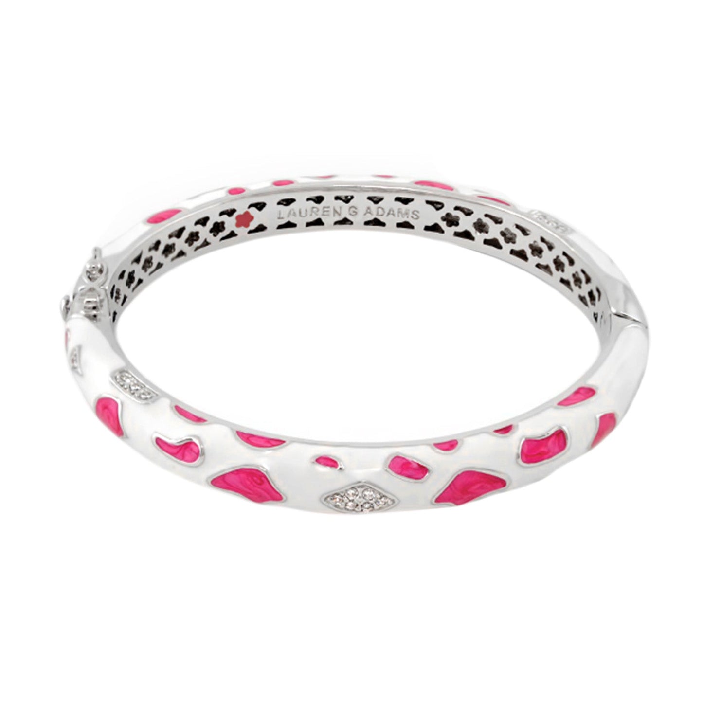 Bracelet Animal Paradise Giraffe Hinge, silver-tone with pink enamel spots by Lauren G Adams on Tampa Home & Garden Store