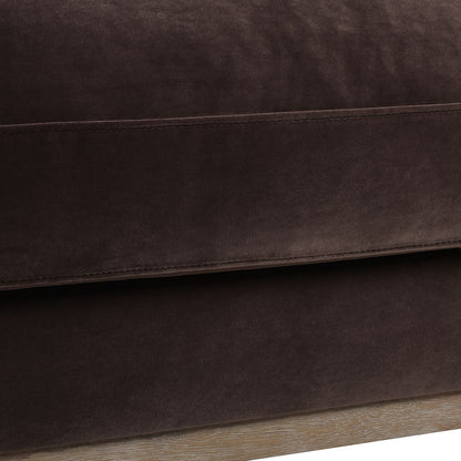 Knox Modern Farmhouse Sofa dark brown fabric upholstery with wood base by HouseOfZazla on Tampa Home & Garden Store