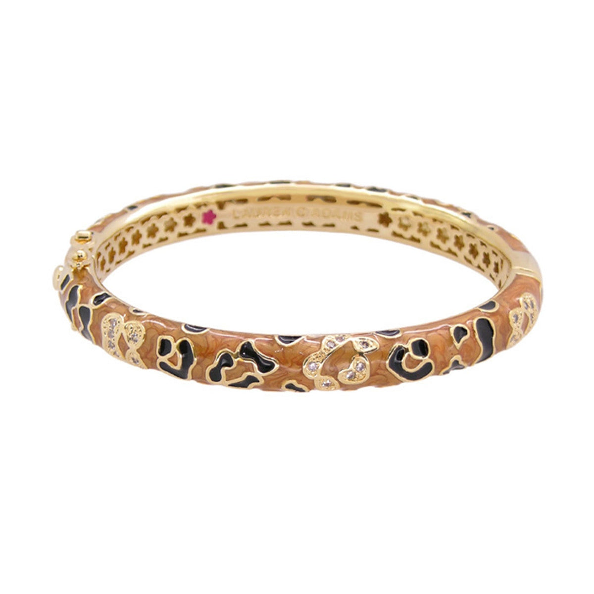 Animal Paradise Bracelet leopard hinge bangle in goldtone with black spots by Lauren G Adams on Tampa Home & Garden Store