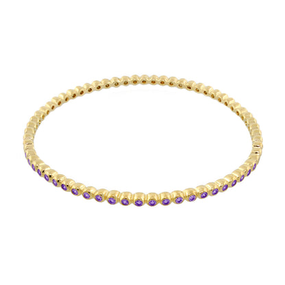 Glamour Pave Stackable Bangle gold-tone bracelet with purple pavé stones by Lauren G Adams on Tampa Home & Garden Store