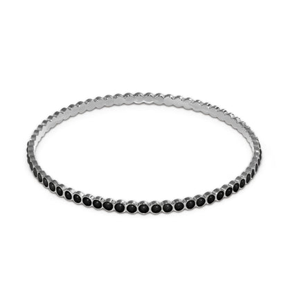 Stackable Enamel Dots Bangle by Lauren G Adams—silver-tone bracelet with black enamel dots on Tampa Home & Garden Store