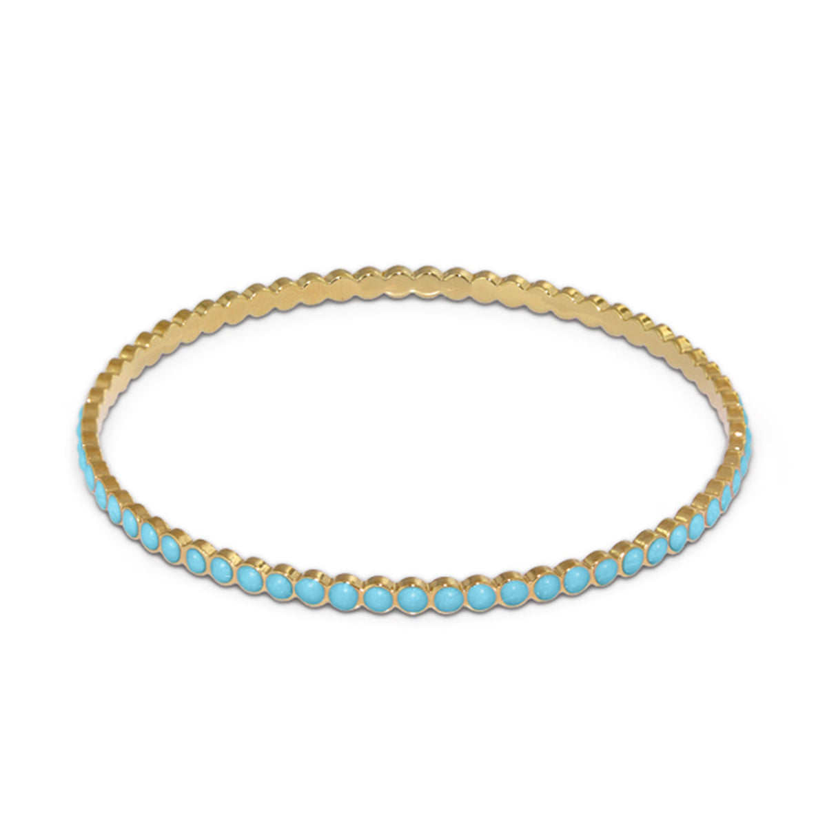 Stackable enamel dots bangle gold-tone bracelet with turquoise dots Lauren G Adams on Tampa Home & Garden Store