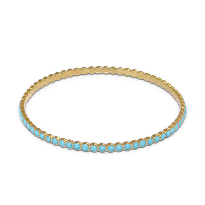Stackable enamel dots bangle gold-tone bracelet with turquoise dots Lauren G Adams on Tampa Home & Garden Store