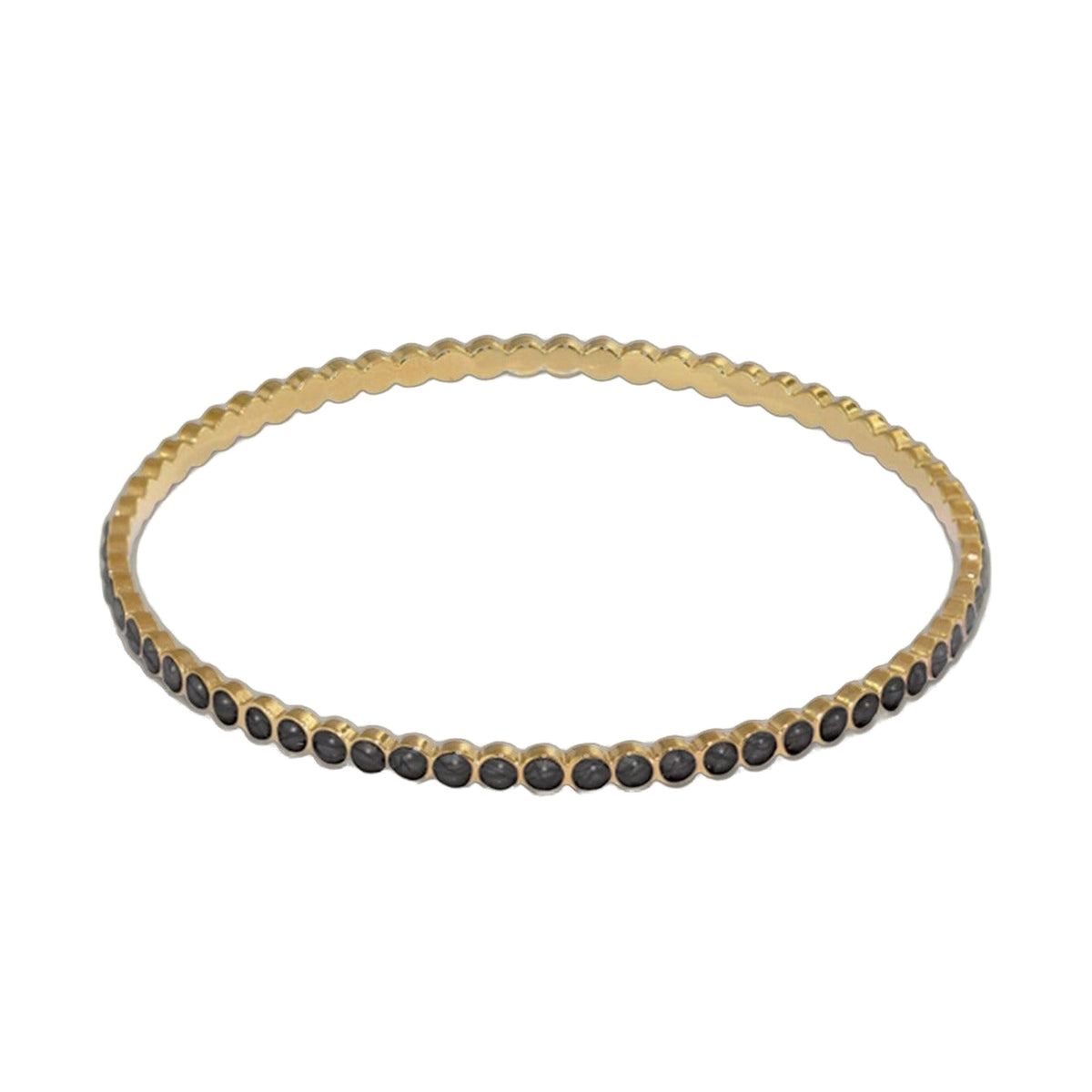 Stackable enamel dots bangle gold-tone with black enamel dots by Lauren G Adams on Tampa Home & Garden Store