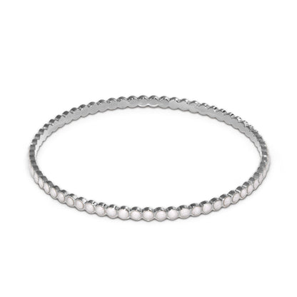 Stackable Enamel Dots Bangle bracelet by Lauren G Adams, silver-tone with dot bead motif on Tampa Home & Garden Store