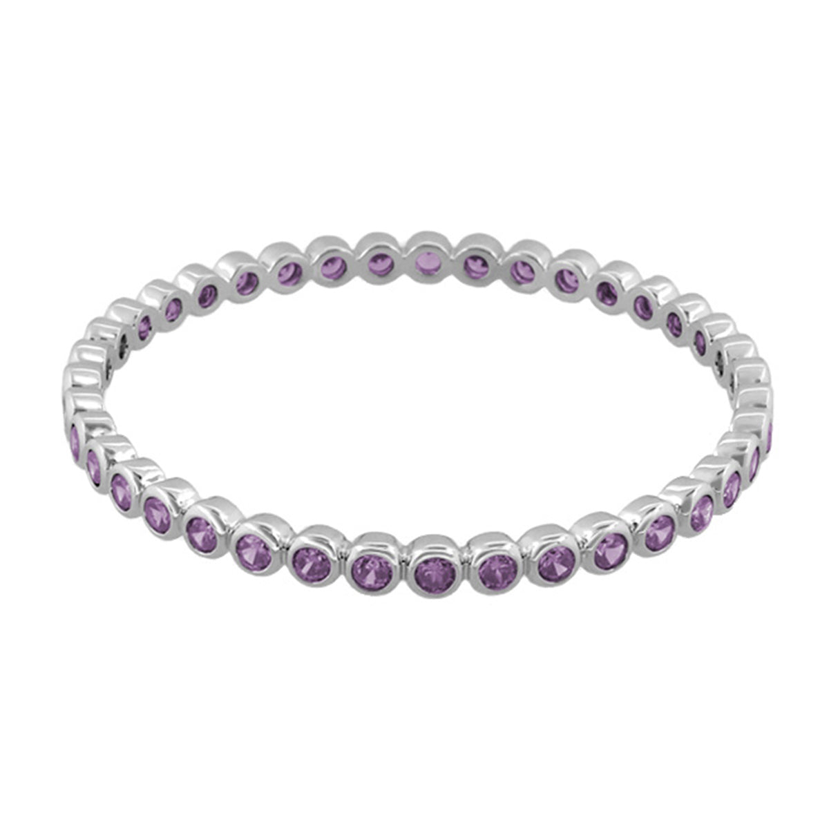 Glamour Pave Stackable Bangle silver bracelet with purple gemstones by Lauren G Adams on Tampa Home & Garden Store