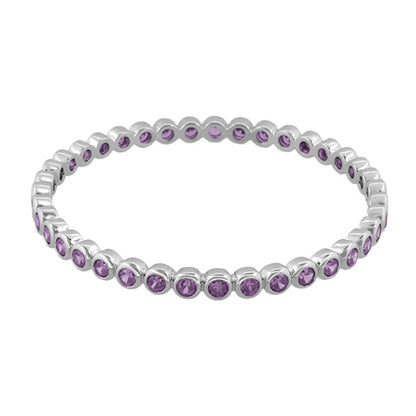 Glamour Pave Stackable Bangle silver bracelet with purple gemstones by Lauren G Adams on Tampa Home & Garden Store