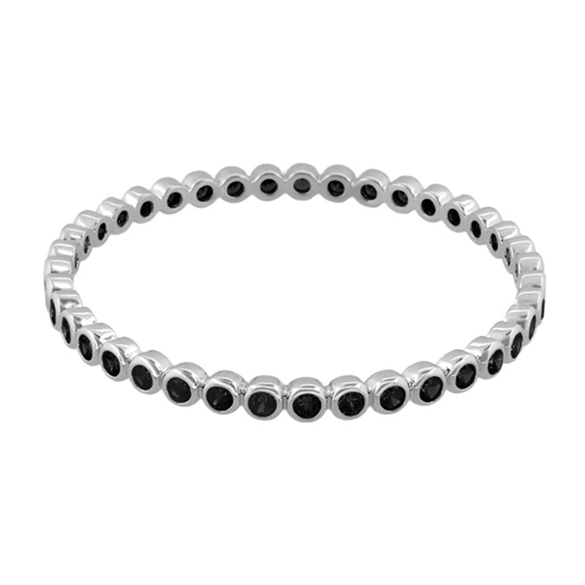 Glamour Pave Stackable Bangle bracelet, silver tone with black pave stones, Lauren G Adams on Tampa Home & Garden Store