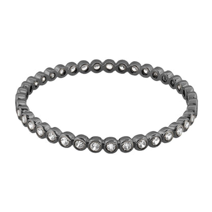 Glamour Pave Stackable Bangle bracelet by Lauren G Adams in gunmetal with pave crystals on Tampa Home & Garden Store