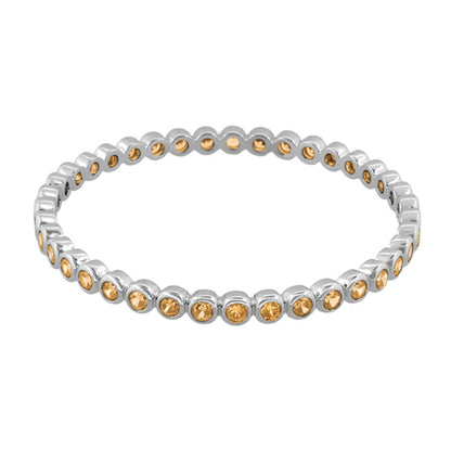 Glamour Pave Stackable Bangle bracelet, silver-tone with gold pavé stones, Lauren G Adams on Tampa Home & Garden Store