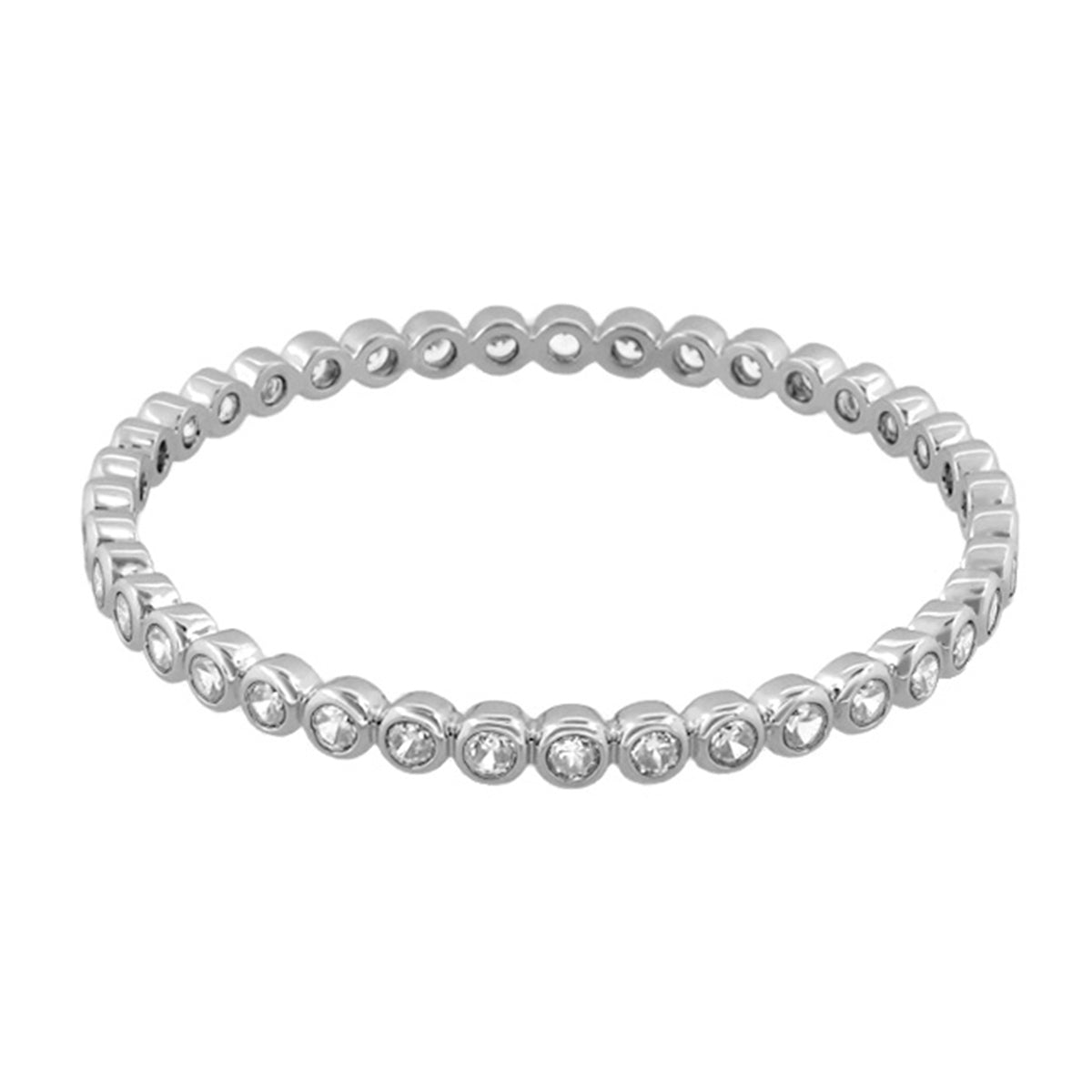 Glamour Pave Stackable Bangle silver-tone with pave crystals on Tampa Home & Garden Store