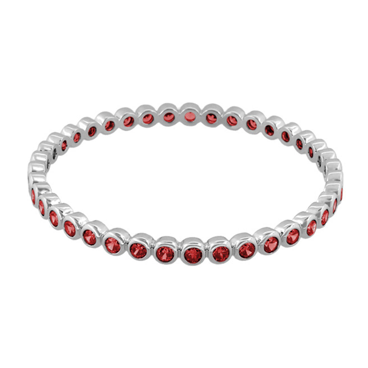 Glamour Pave Stackable Bangle bracelet with red stones in silver tone by Lauren G Adams on Tampa Home & Garden Store