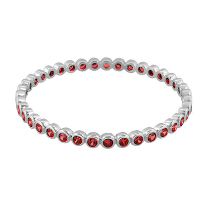 Glamour Pave Stackable Bangle bracelet with red stones in silver tone by Lauren G Adams on Tampa Home & Garden Store