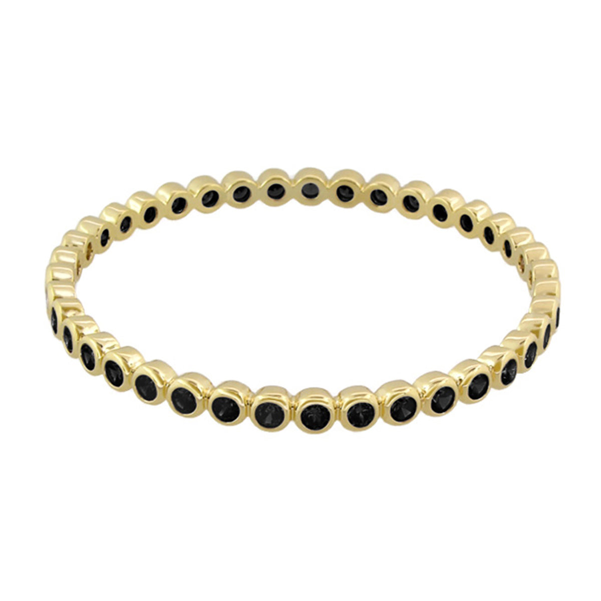 Glamour Pave Stackable Bangle by Lauren G Adams, gold-tone slip-on bracelet with black pavé on Tampa Home & Garden Store