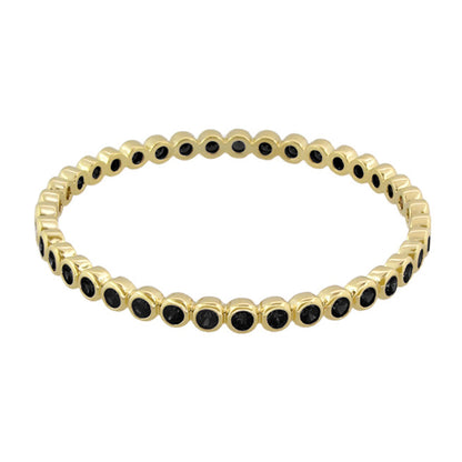 Glamour Pave Stackable Bangle by Lauren G Adams, gold-tone slip-on bracelet with black pavé on Tampa Home & Garden Store
