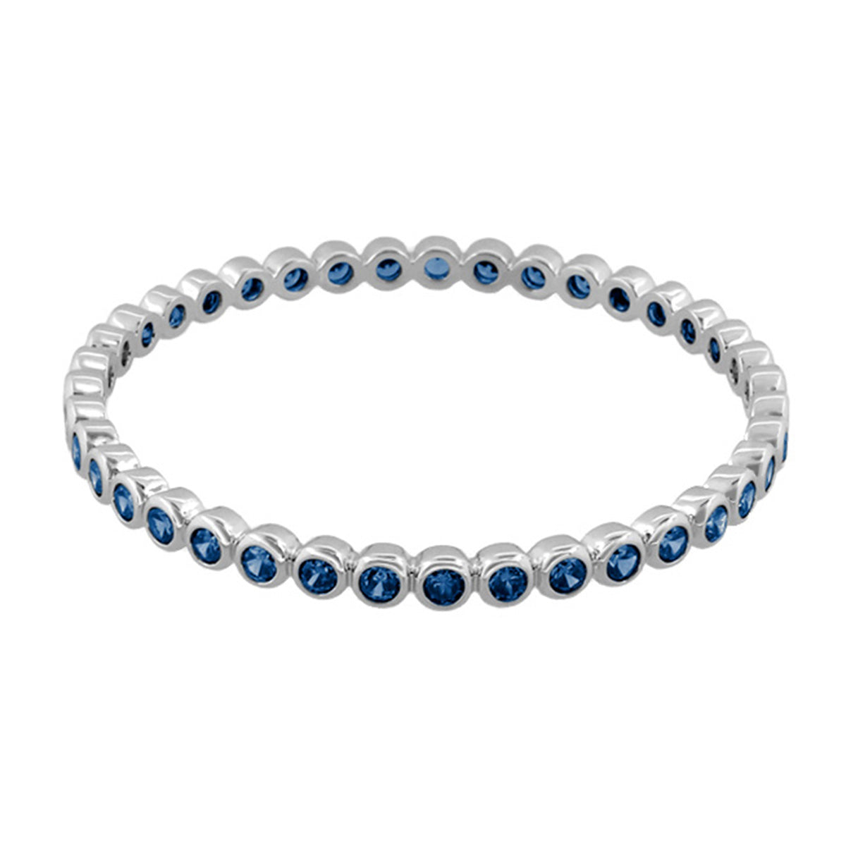 Glamour Pave Stackable Bangle slip-on silver bracelet with blue stones Lauren G Adams on Tampa Home & Garden Store