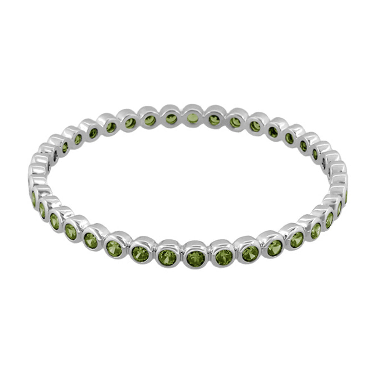 Glamour Pave Stackable Bangle Bracelet with green stones in silver tone by Lauren G Adams on Tampa Home & Garden Store