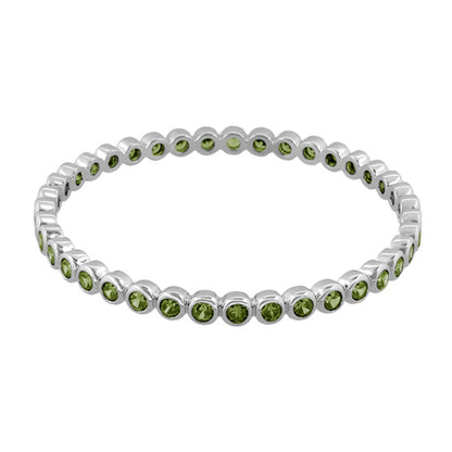 Glamour Pave Stackable Bangle Bracelet with green stones in silver tone by Lauren G Adams on Tampa Home & Garden Store