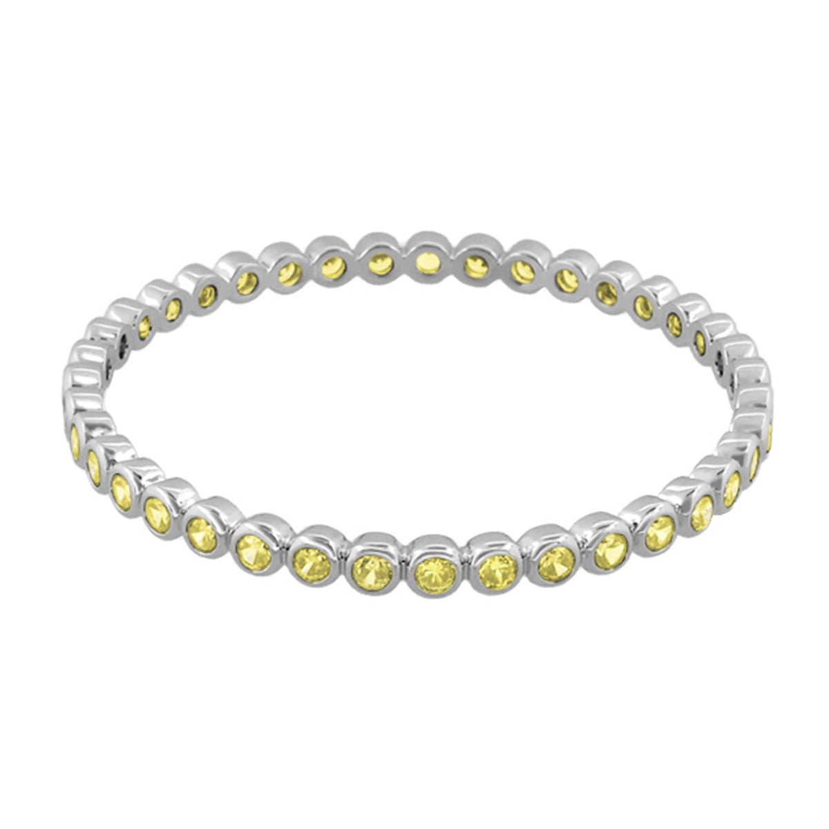 Glamour Pave Stackable Bangle silver-tone bracelet with yellow pave stones on Tampa Home & Garden Store