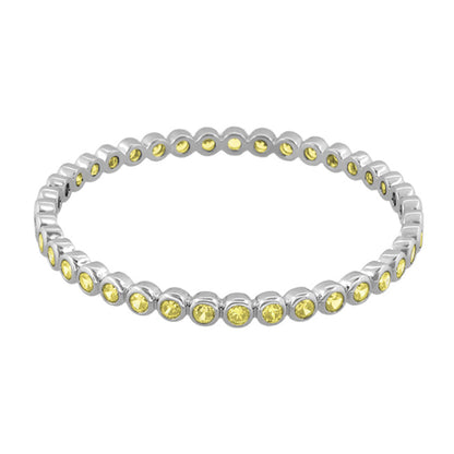 Glamour Pave Stackable Bangle silver-tone bracelet with yellow pave stones on Tampa Home & Garden Store