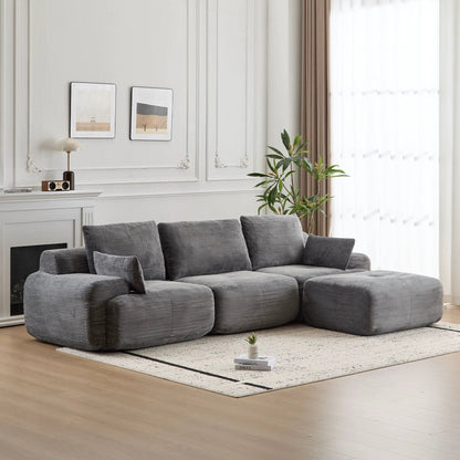 2-piece compressed sofa sectional in ribbed fabric for living room by Unique Piece Furniture on Tampa Home & Garden Store