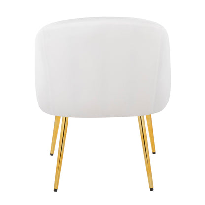Contemporary Glam Side Chair with white padded upholstery and gold legs, kid-sized on Tampa Home & Garden Store