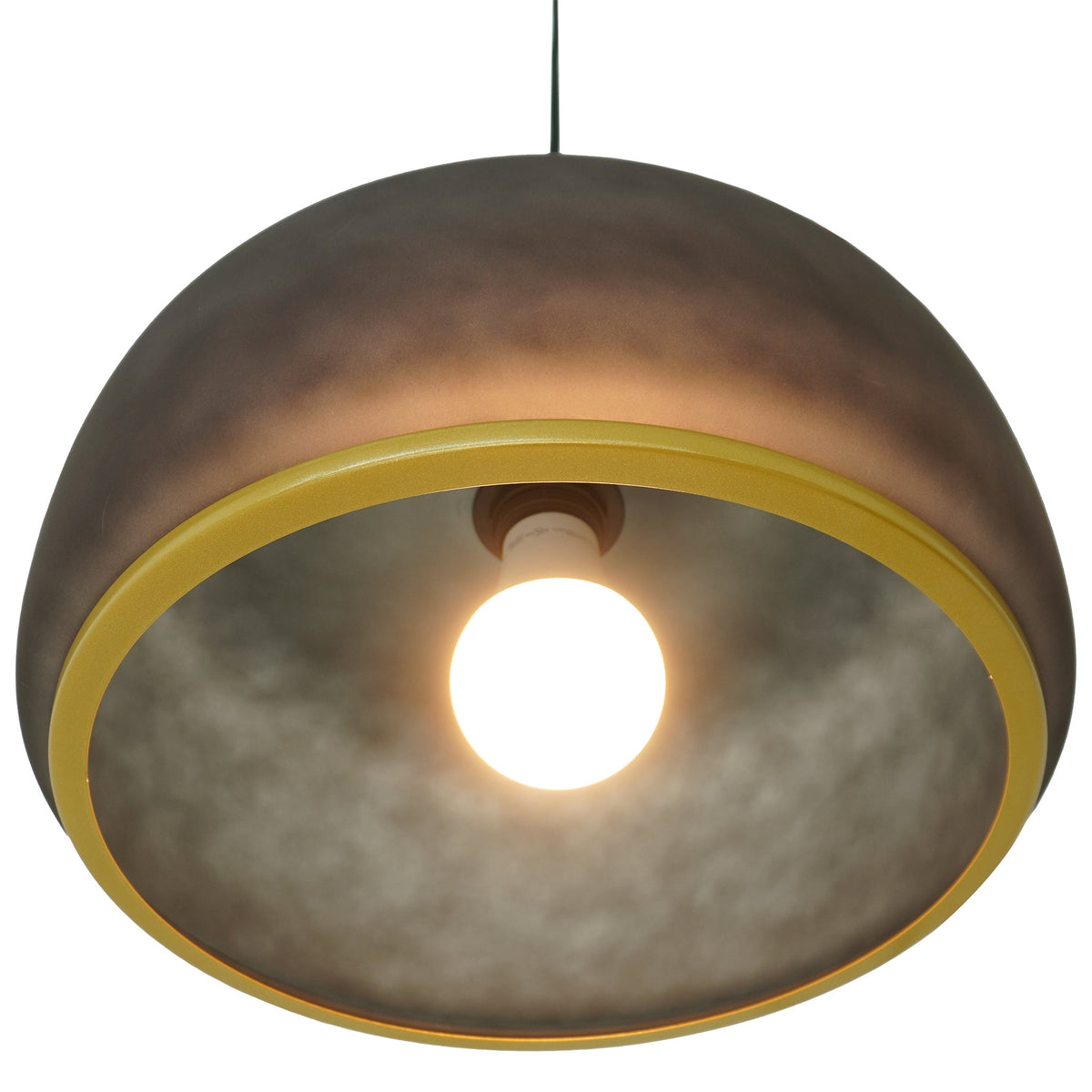 Dune Pendant Lamp dark bronze dome with gold ring, black cord HouseOfZazla pendant lighting on Tampa Home & Garden Store