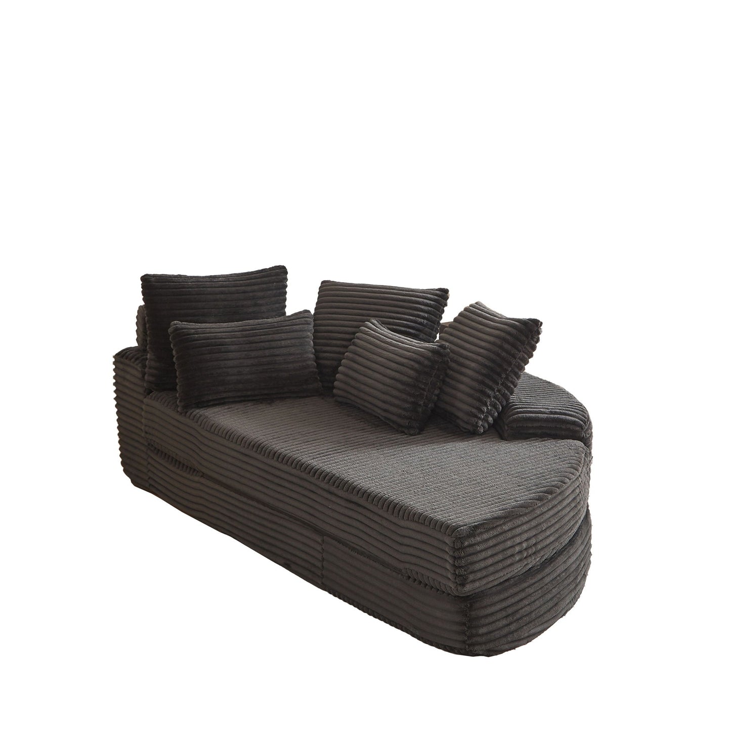 Semi Circular Corduroy Sofa Bed With Pillow