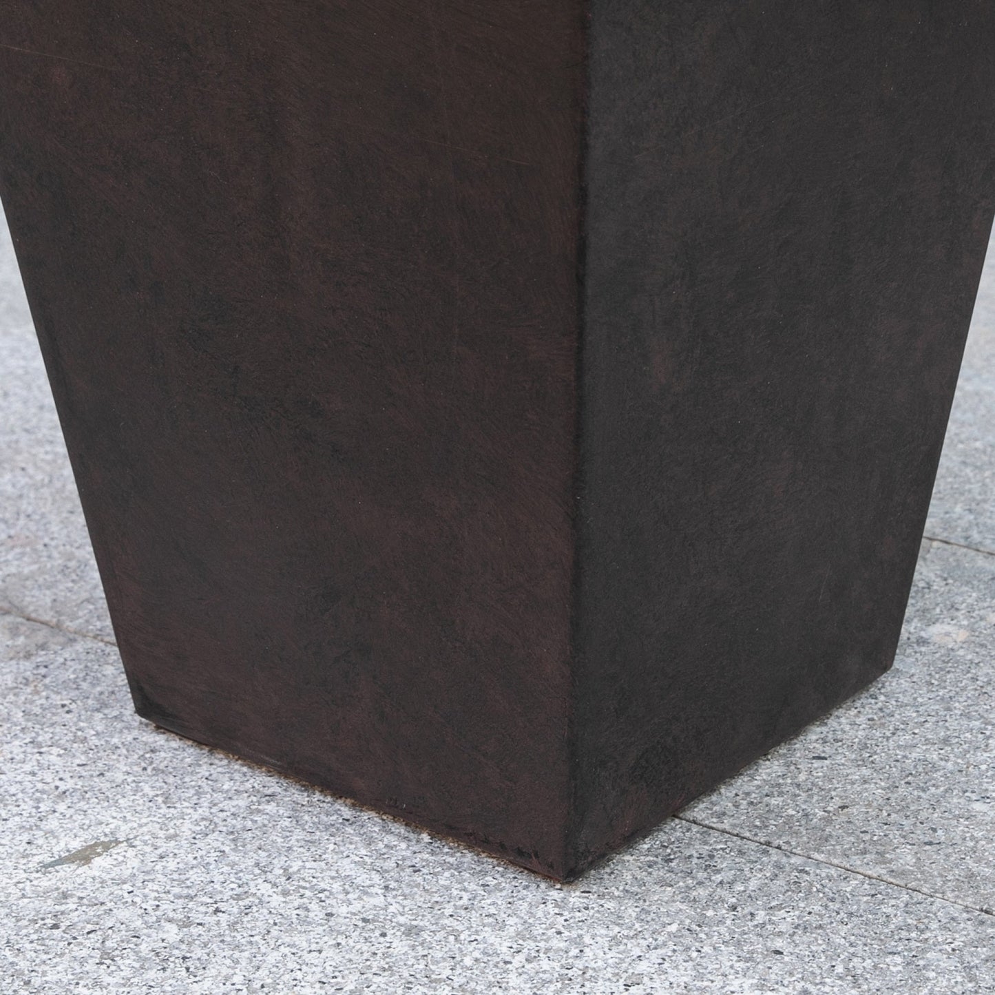 Outsunny tall planter in dark textured finish with drainage hole on Tampa Home & Garden Store