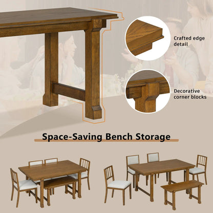 Six Piece Kitchen and Dining Room Furniture Set