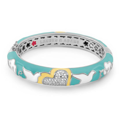 Peace and Dove Bangle turquoise enamel bracelet with dove motif Lauren G Adams on Tampa Home & Garden Store