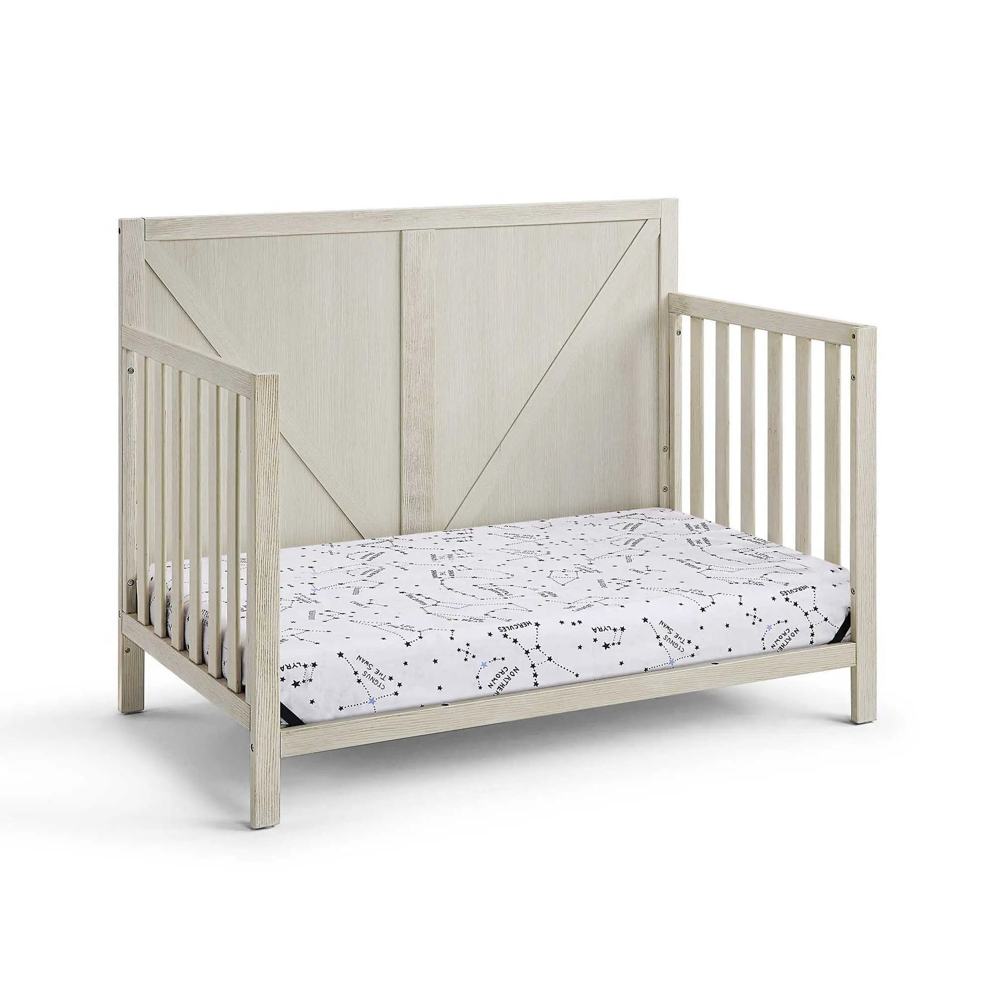 Barnside 4-in-1 Convertible Crib by Unique Piece Furniture in light wood with slatted sides on Tampa Home & Garden Store